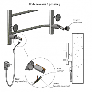 Электрический полотенцесушитель Тругор Пэк 20кв 80x50см чёрный Пэк20кв/8050черный